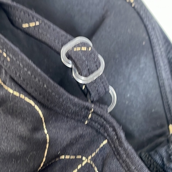 SHAPE FX One Piece Swimsuit Black and Gold Crossover with Gold Buckle Size 4 - Picture 6 of 12